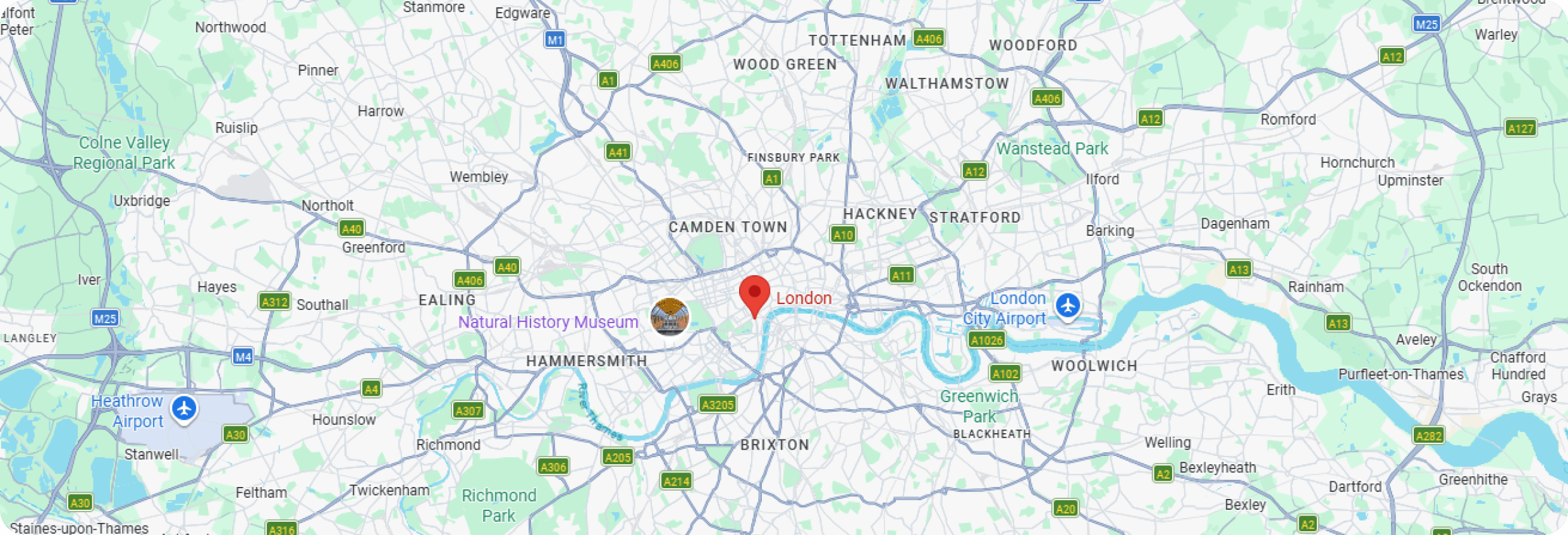 Apollo coverage map centred on London