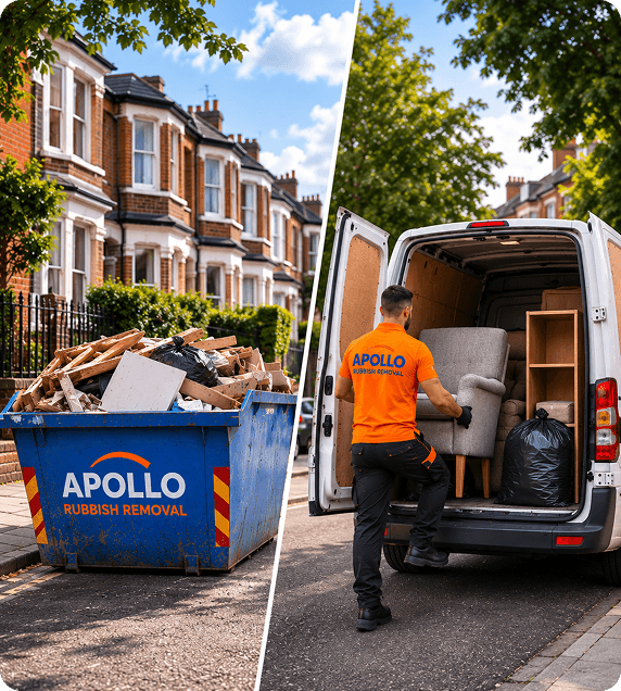 Skip hire van compared with man and van rubbish collection