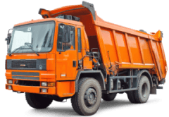 Orange collection truck